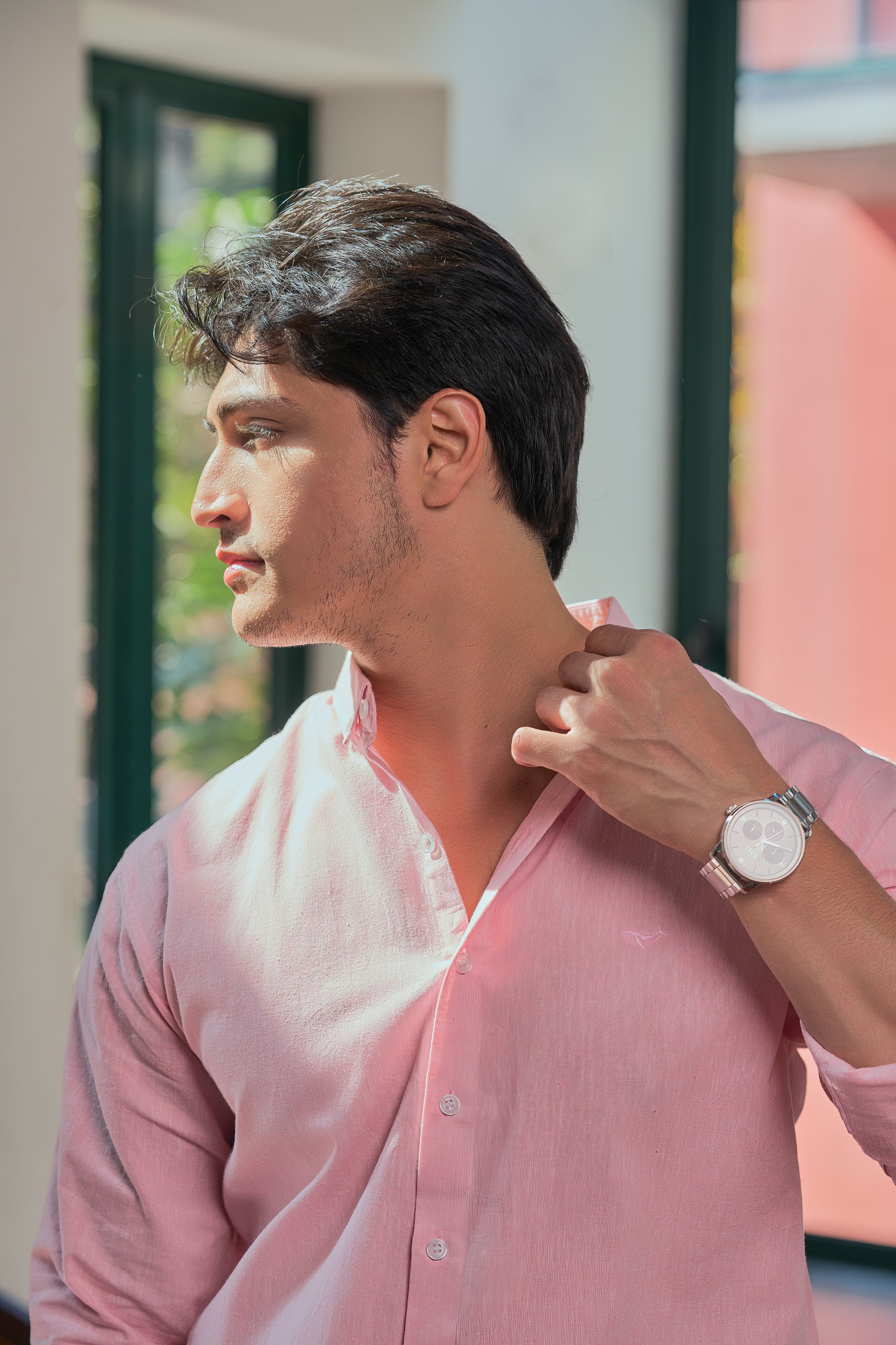 Arctic Pink Linen Essential Shirt