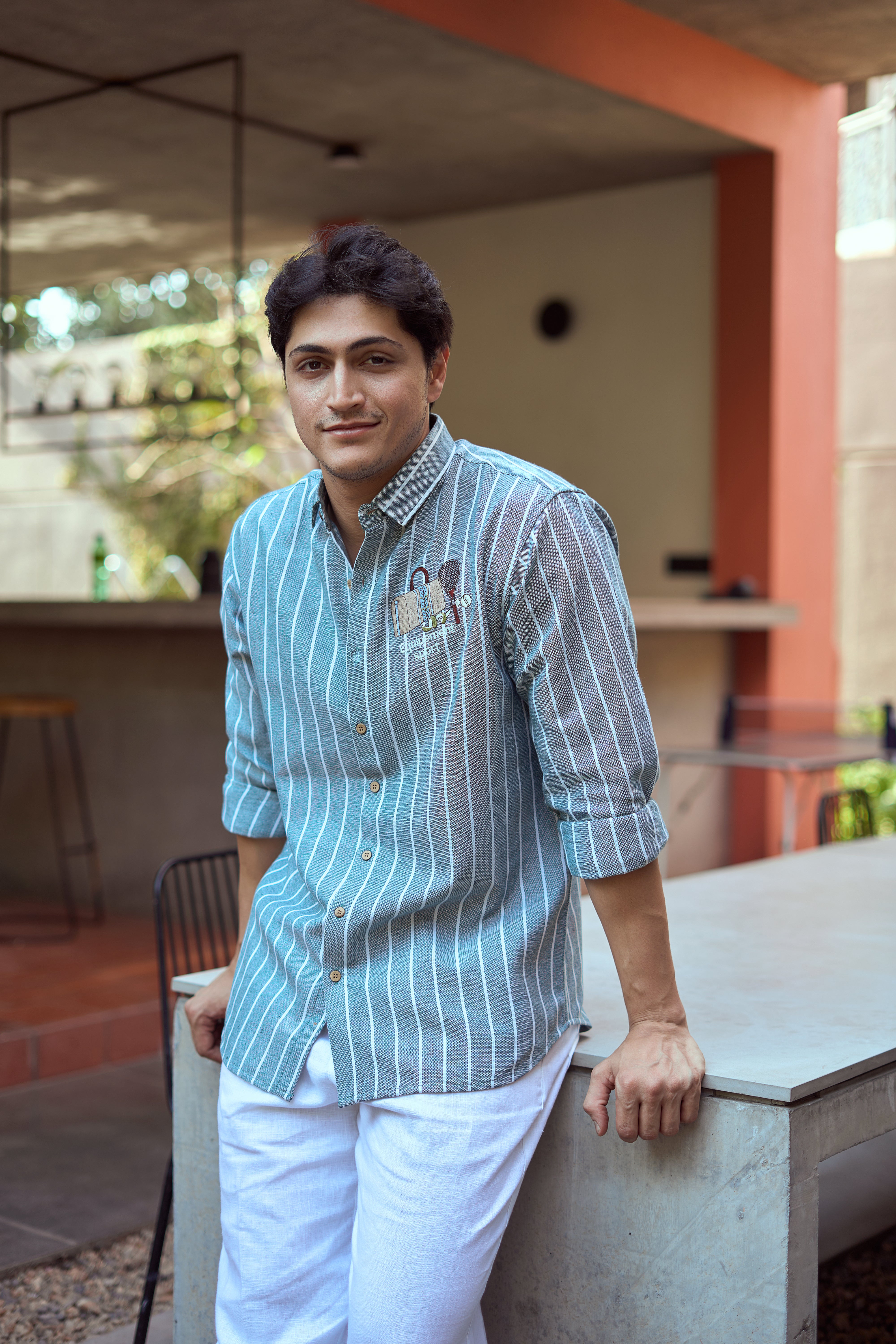 Élan Sportif 100% Cotton Embroidered Tennis Shirt