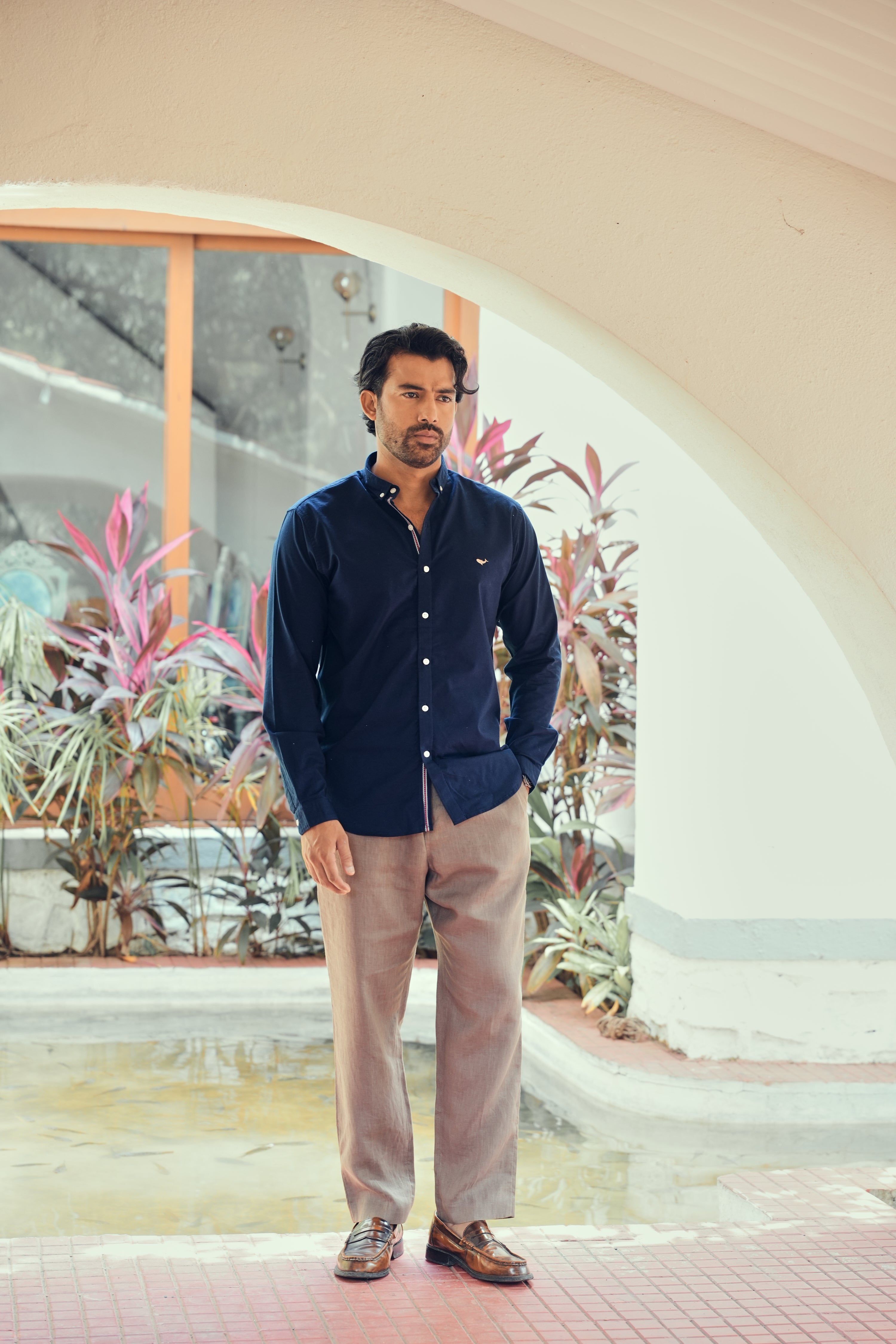 Midnight Blue Pre-washed Oxford Shirt