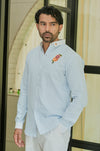 Citrus Bloom Cotton Regular Fit Blue Striped  Shirt
