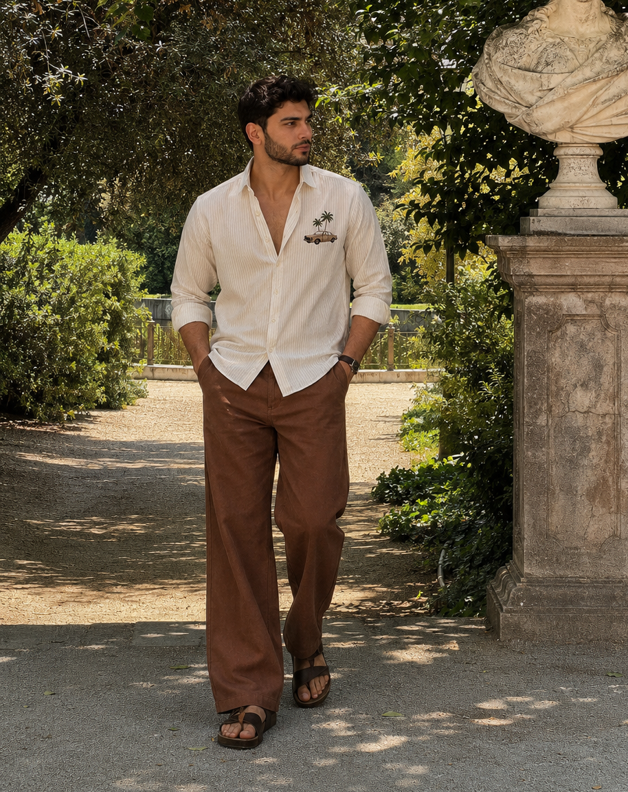 Brown & Khaki 100% Cotton Co-ordinated Outfits for Men