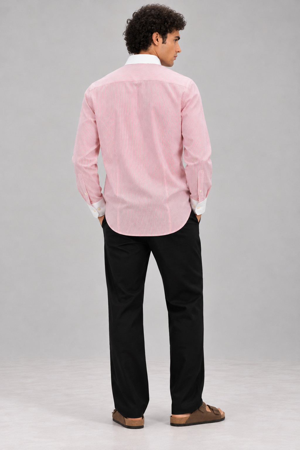 Citrus Bloom Cotton Regular Fit Pink Striped Shirt