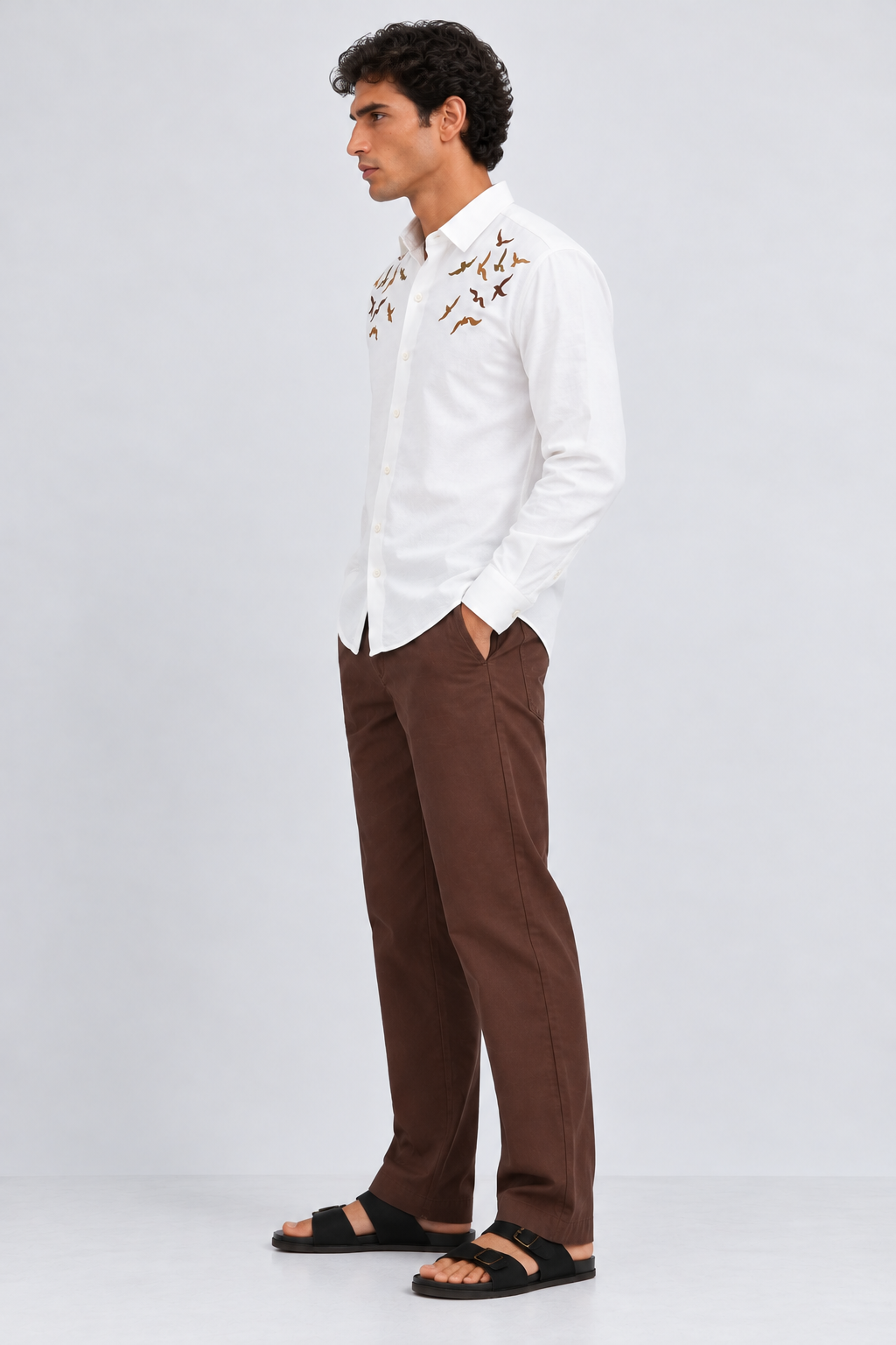 Internet's Viral Cotton Regular Fit White Embroidery Shirt