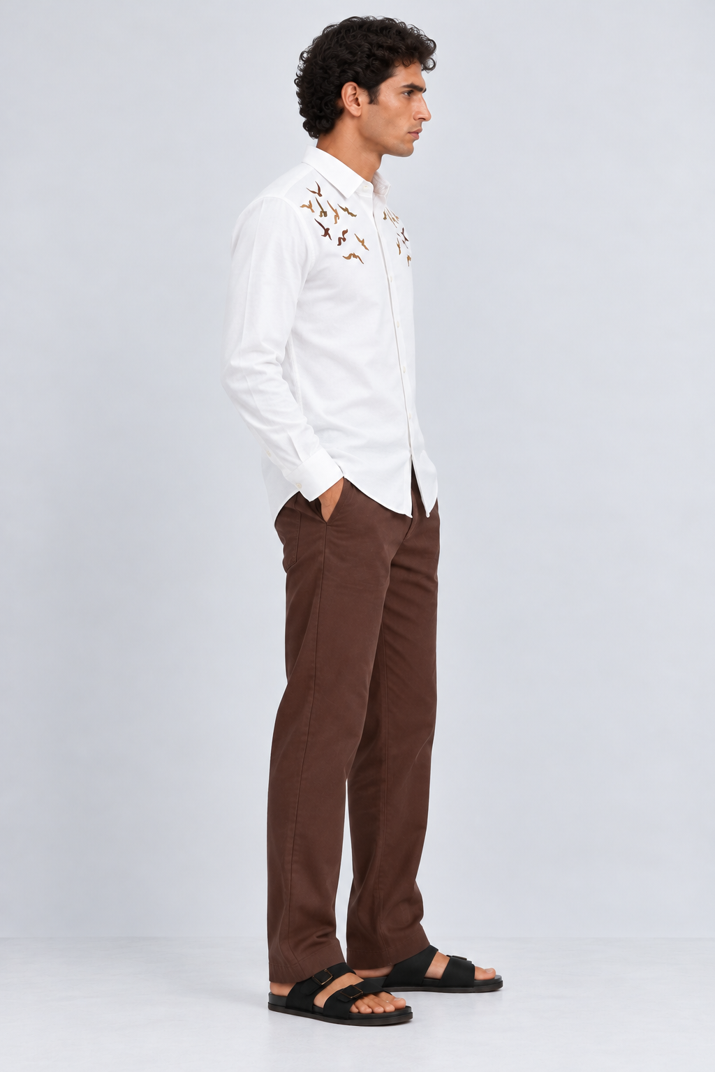 Internet's Viral Cotton Regular Fit White Embroidery Shirt