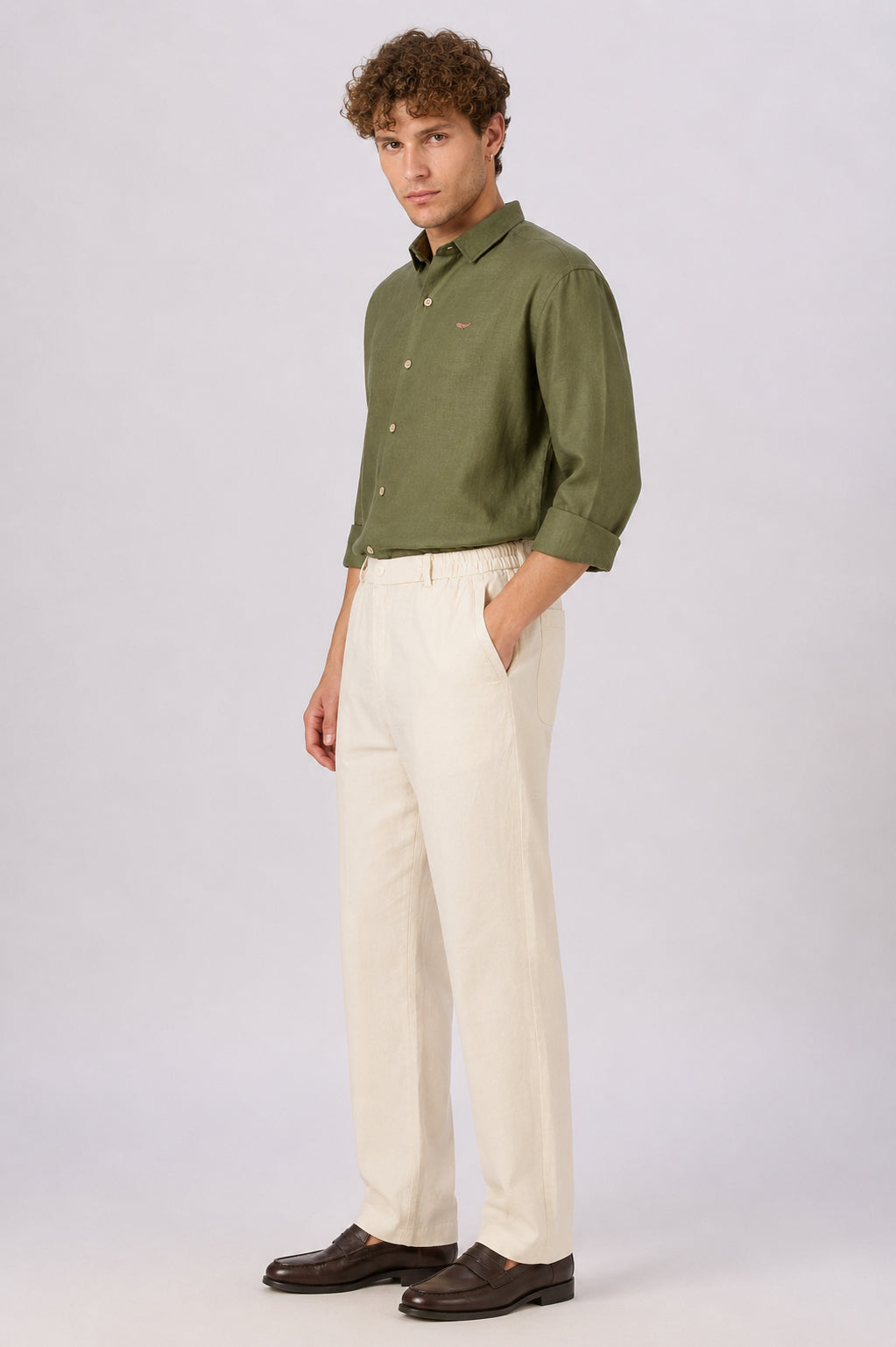 Green 100% Linen Cotton Co-ordinated Outfits for Mens