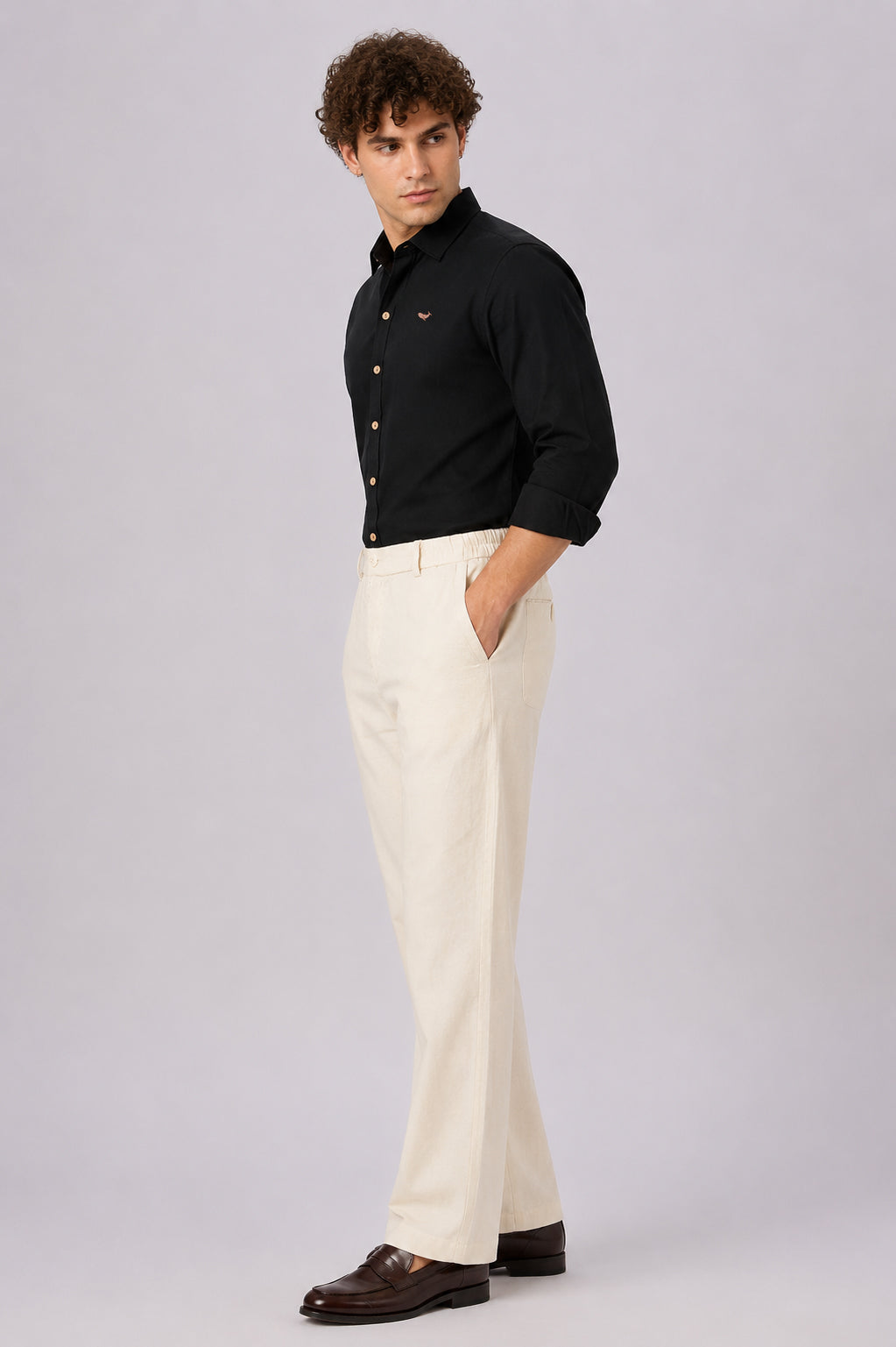 Black 100% Linen Cotton Co-ordinated Outfits for Men