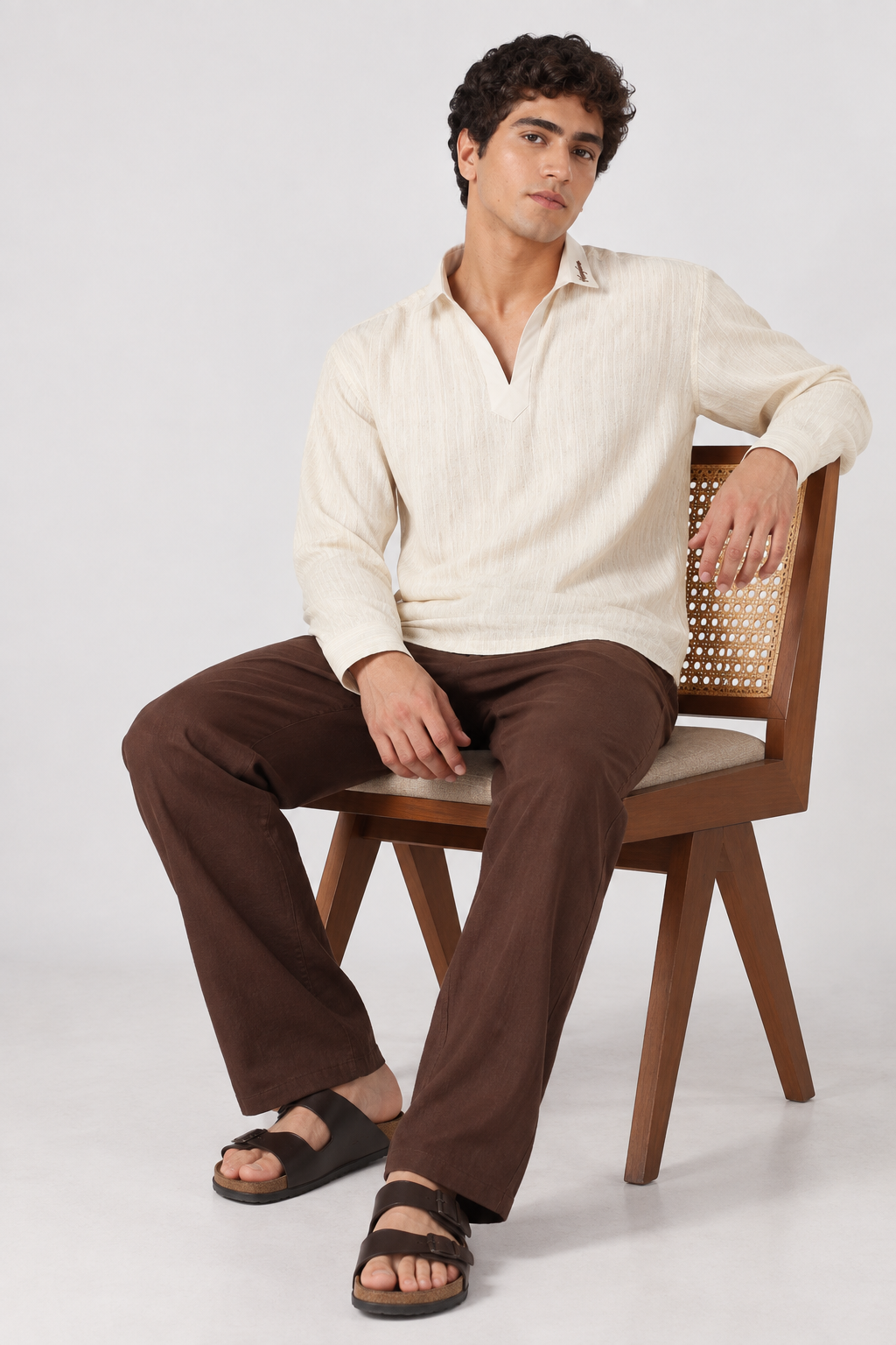Textured Johnny Collar 100% Cotton Co-ordinated Outfits for Men