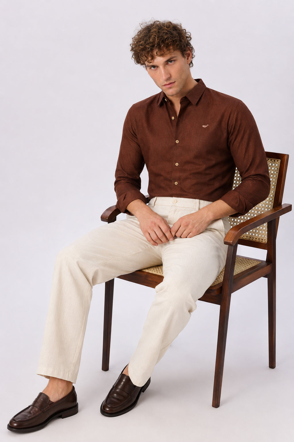Brown 100% Linen Cotton Co-ordinated Outfits for Men
