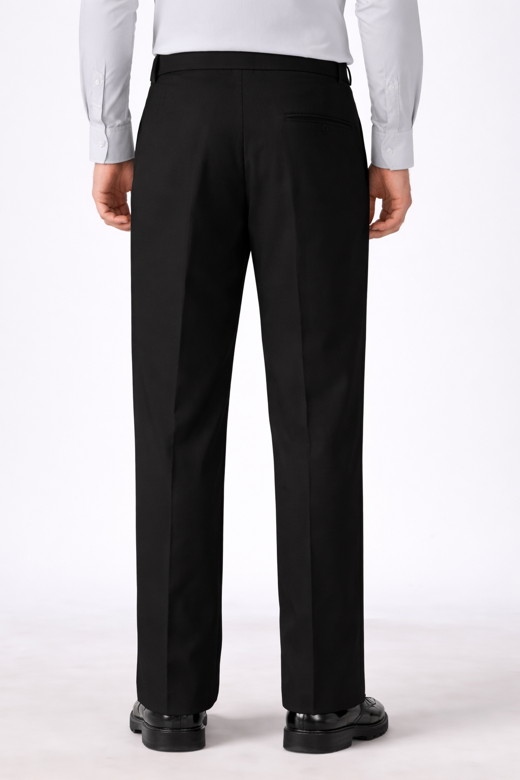 Italian Style Black Pleated Straight Fit Pants
