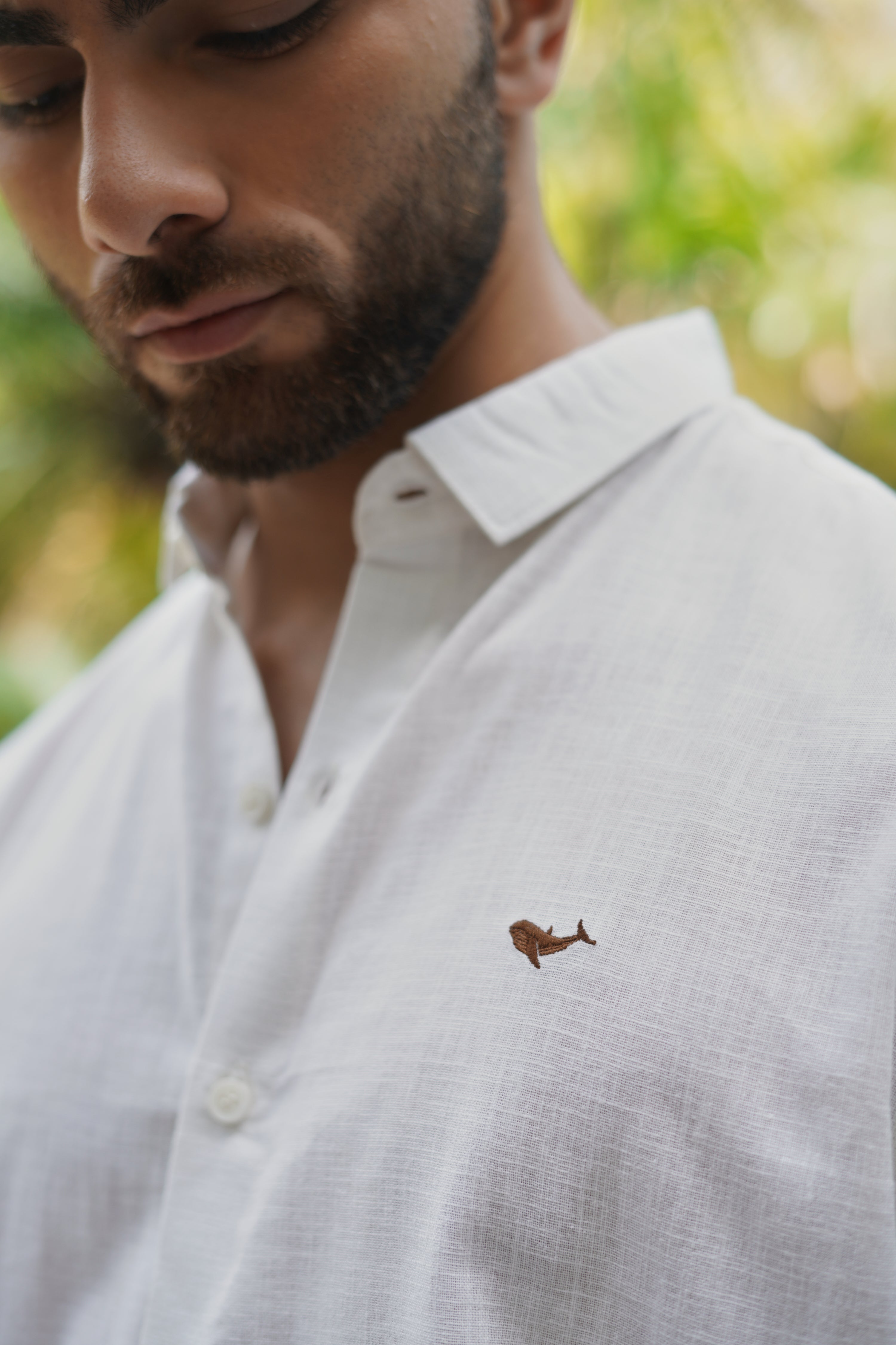 Quiet Coast Cotton-Linen Regular Fit White Shirt