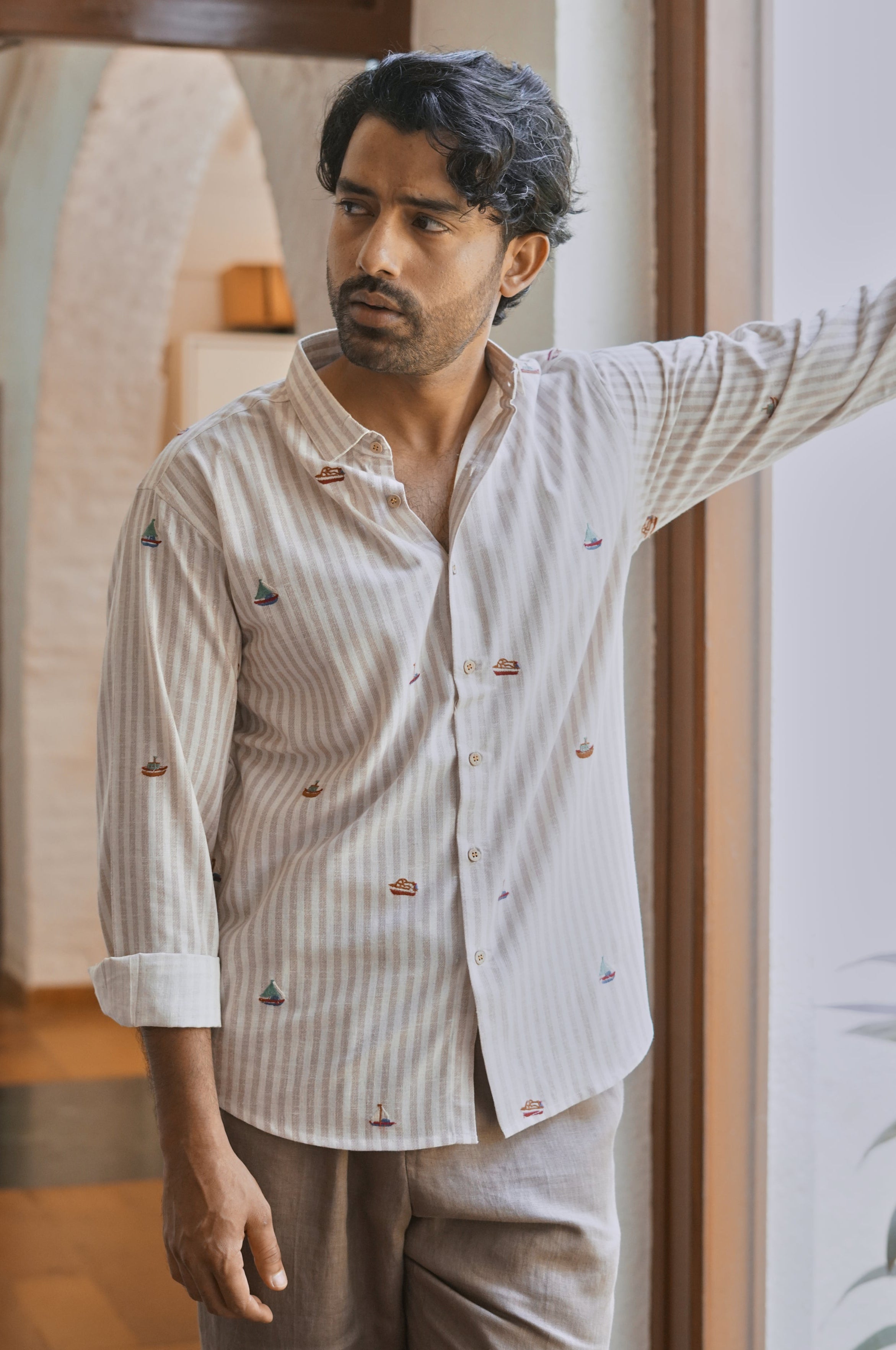 Sail & Shore Embroidered Striped Shirt