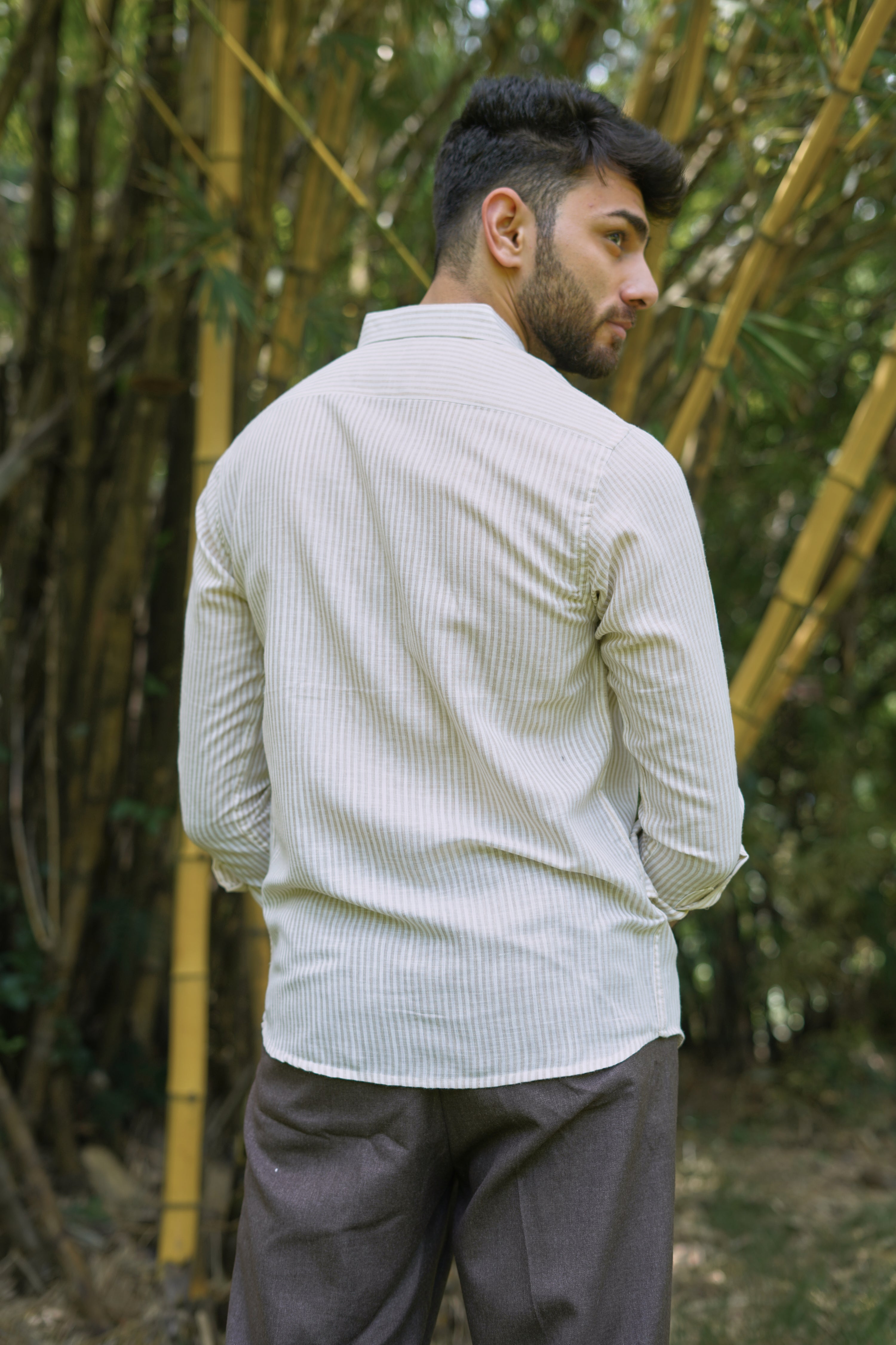 Palm Drive Embroidered Stripes Shirt