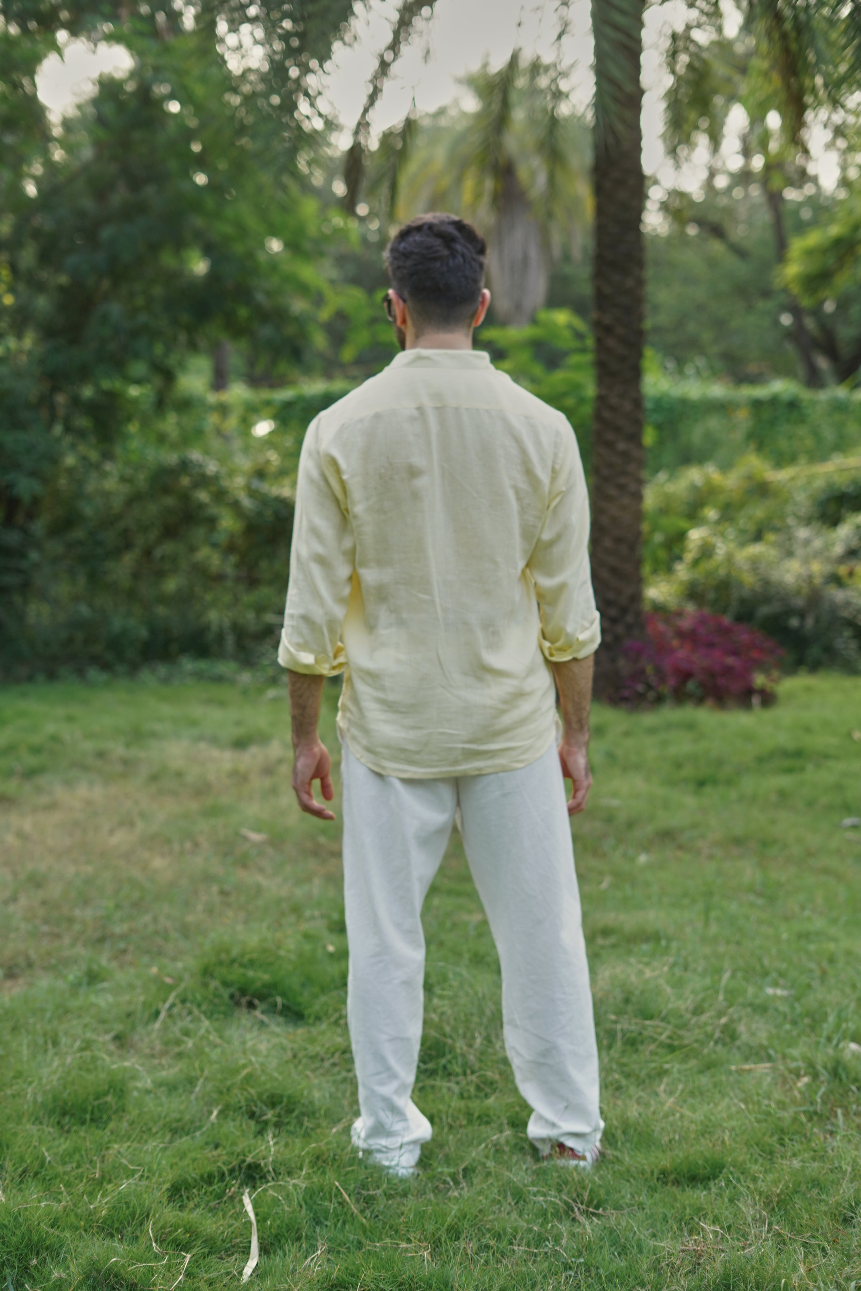 Butter Yellow 100% Linen 44 Lea Shirt
