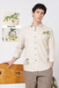 Limon Cello Cotton Regular Fit Beige Embroidered Shirt