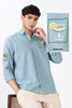 Citrus Cocktail 100% Cotton Regular Fit Sky Blue Embroidered Shirt