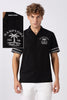 Hamptons Social Club Cotton Box Fit Black Embroidered Shirt