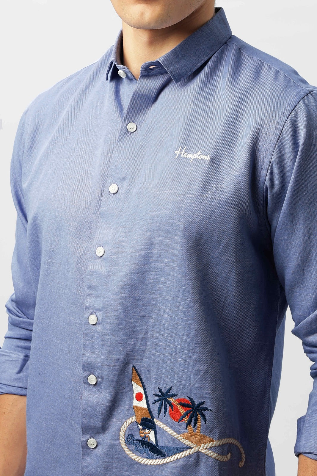 Surf O'clock 1.0 Embroidered Light Blue Shirt