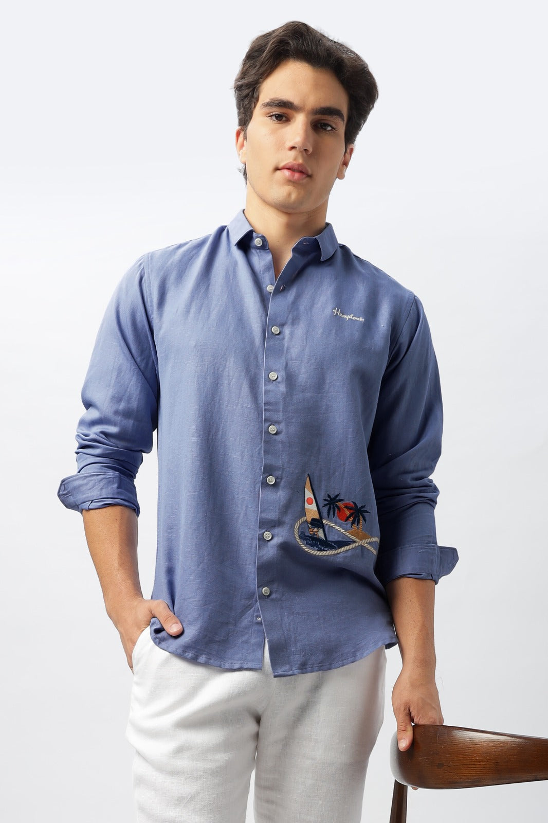 Surf O'clock 1.0 Embroidered Light Blue Shirt