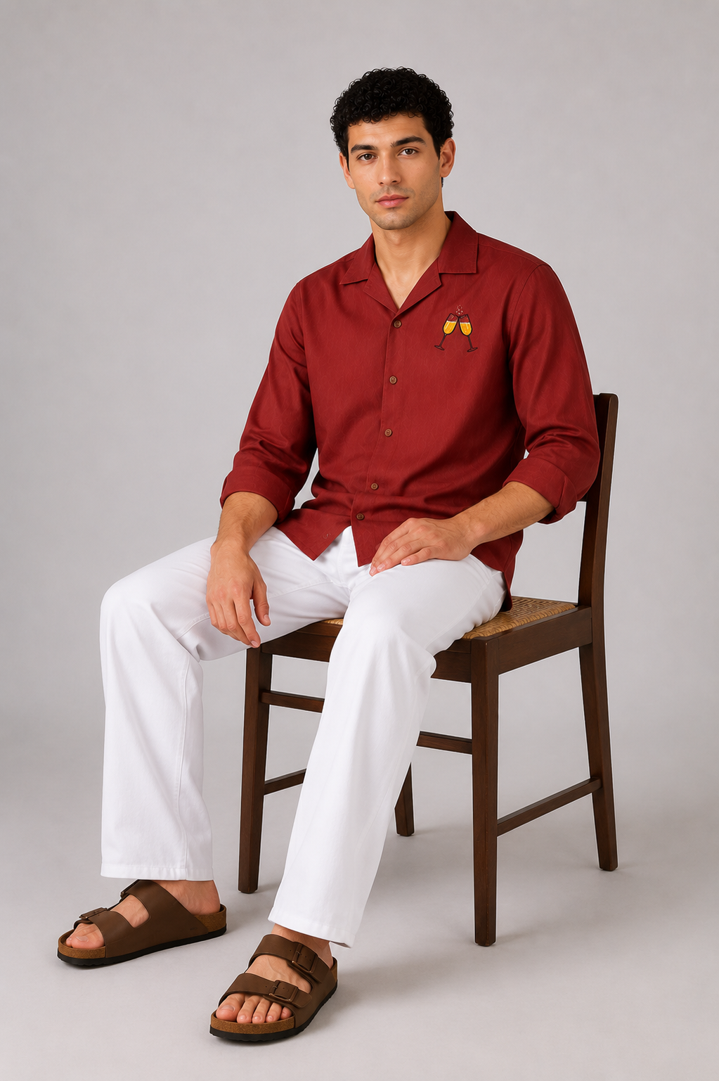 Classic Structured Parallel Fit White Pants