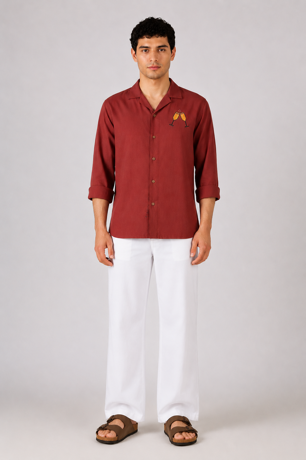 Classic Structured Parallel Fit White Pants