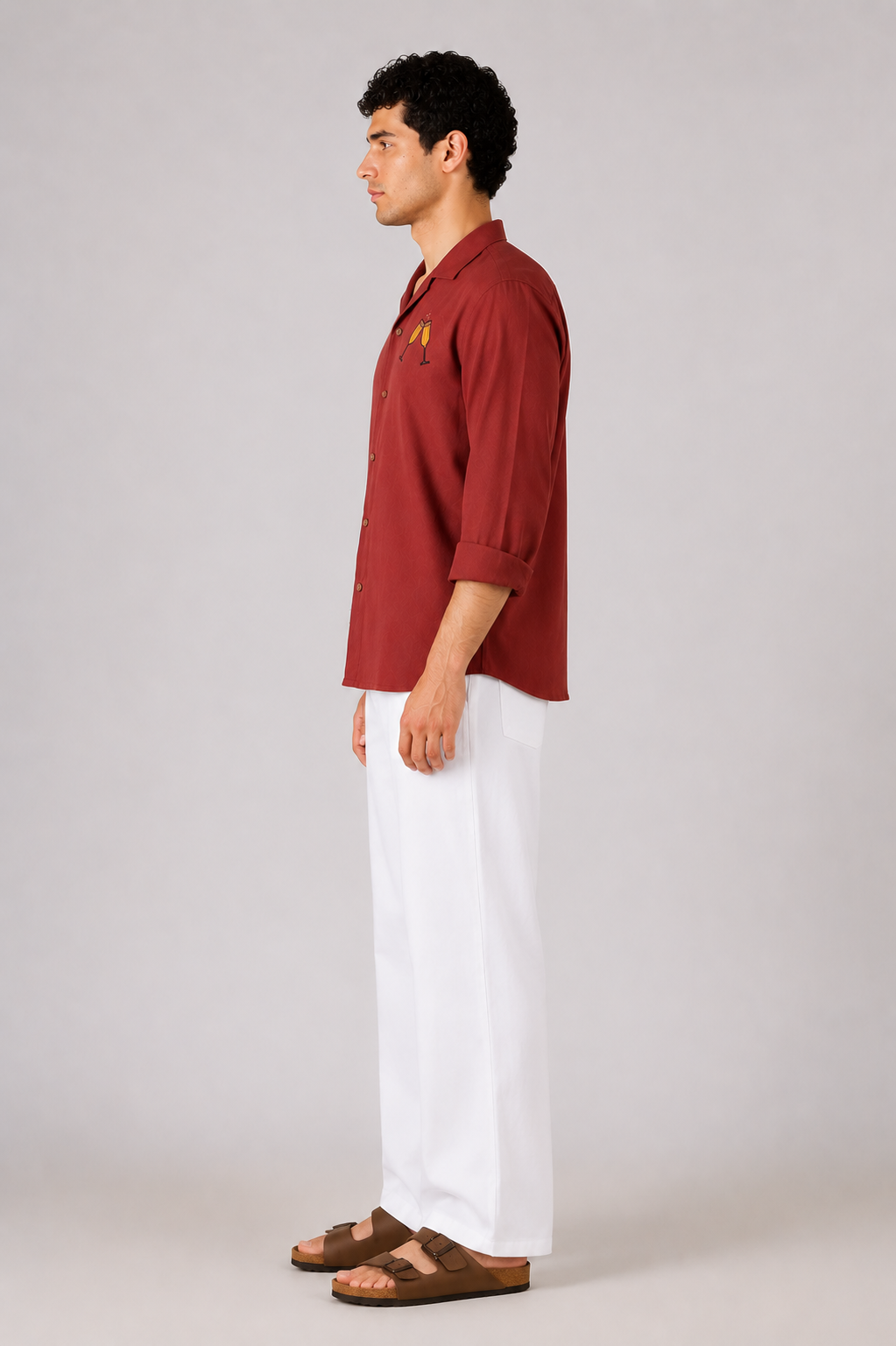 Classic Structured Parallel Fit White Pants