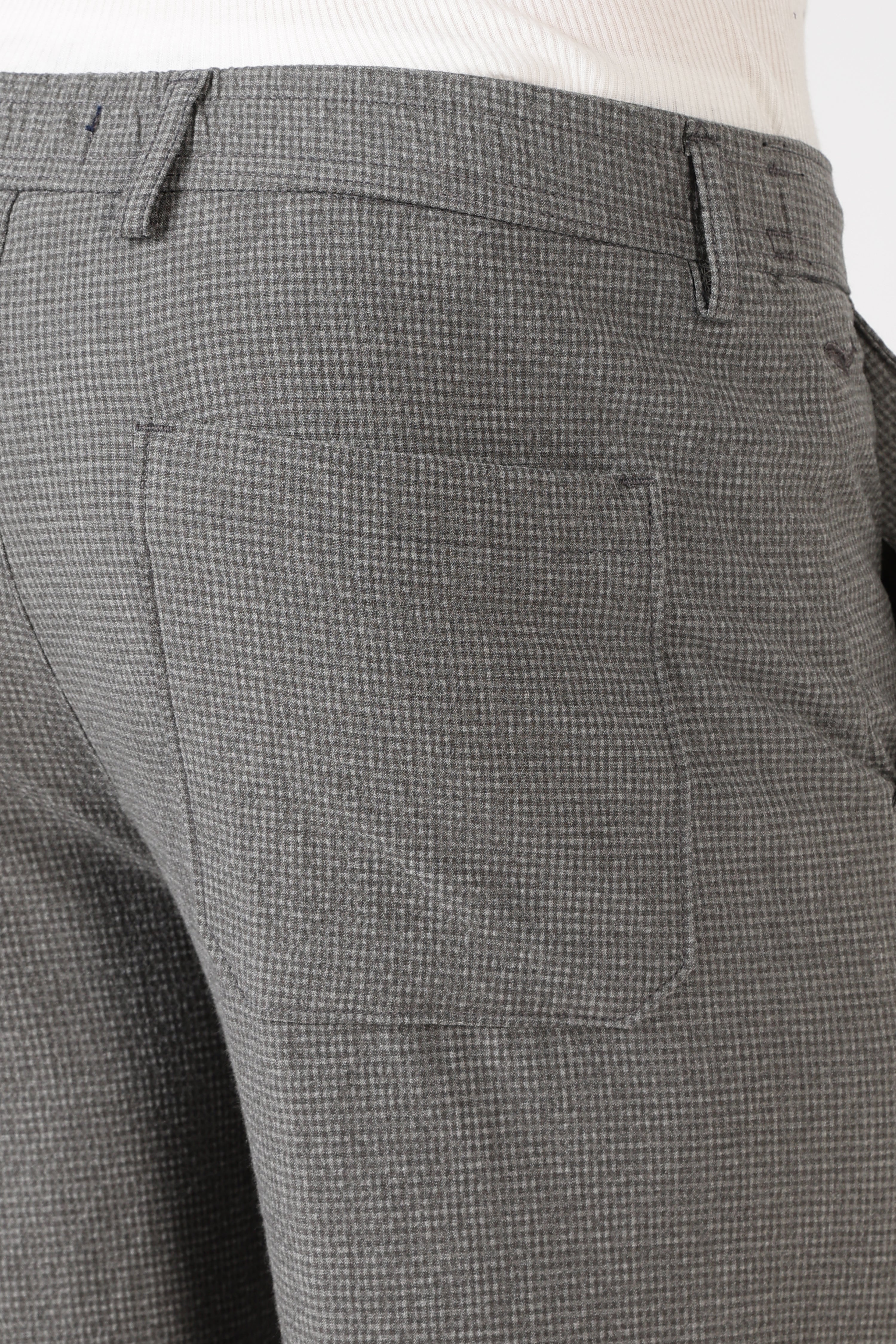Seer-sucker 100% Cotton Parallel Fit Grey Pants