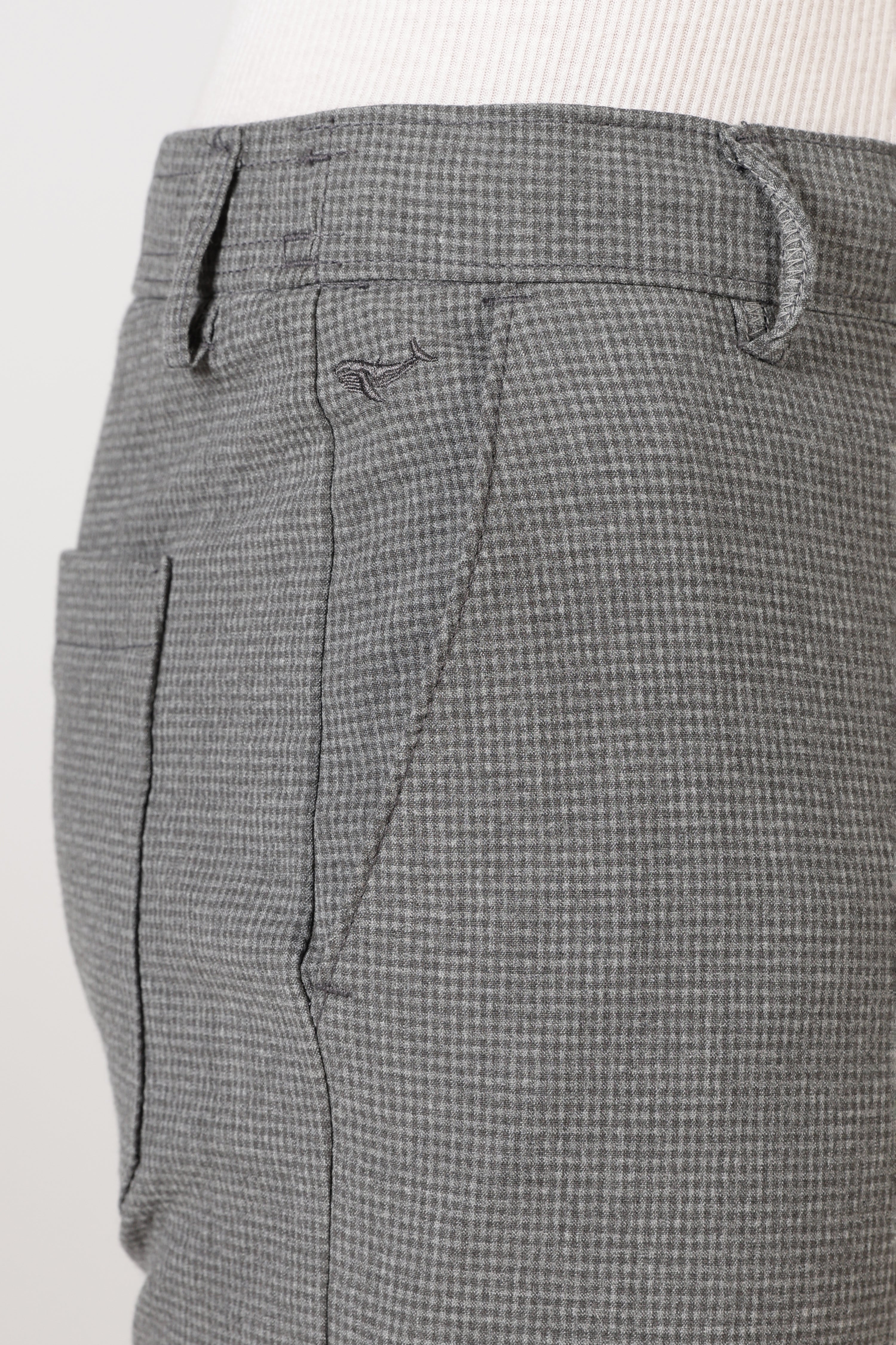 Seer-sucker 100% Cotton Parallel Fit Grey Pants