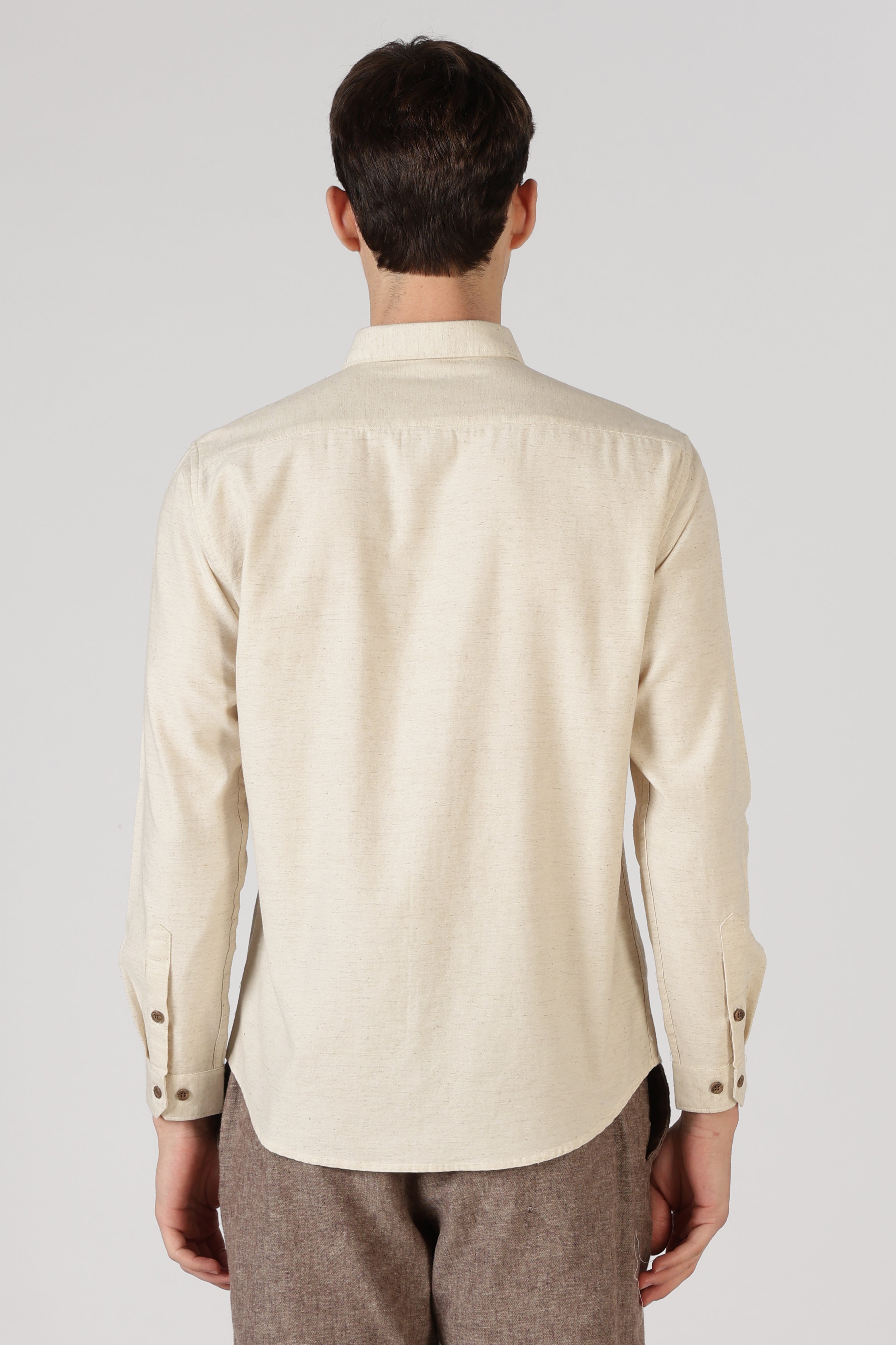 Surfers Wave Walk Cotton Regular Fit Beige Embroidered Shirt