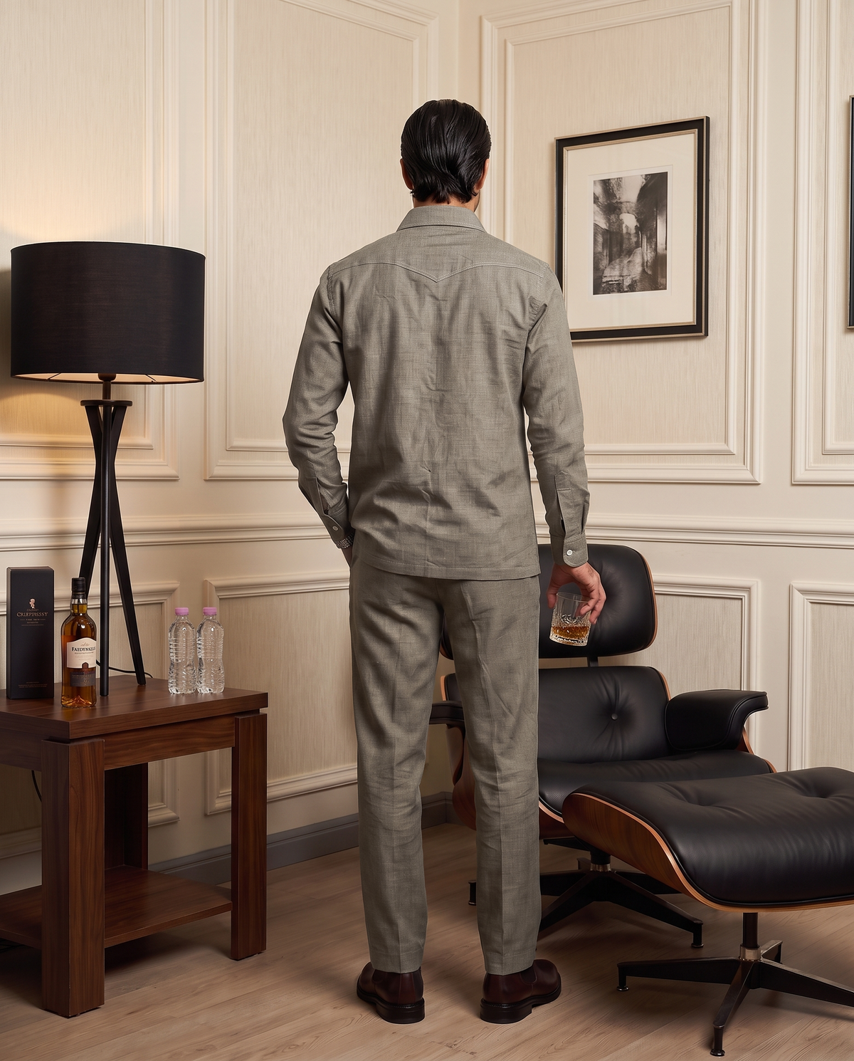 Safari Utility Grey Cotton Co-ordinated Outfits for Men