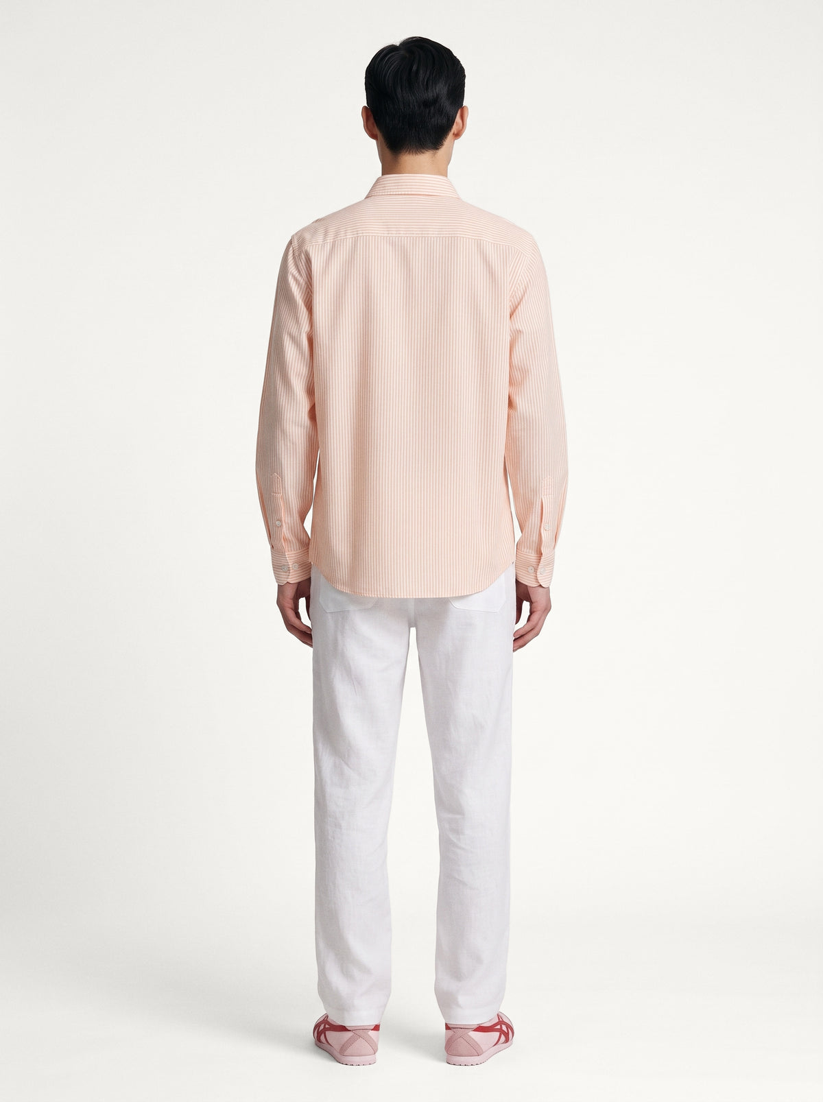 Haven Botanical Cotton Regular Fit Orange Striped Shirt