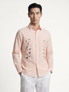 Haven Botanical Cotton Regular Fit Orange Striped Shirt